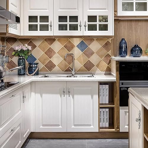 Miniatura 6 de Aandxomk - Juego de 10 pomos de níquel cepillado de 5.8 pulgadas con placas, gabinete de cocina de 5.8 pulgadas, pomos de flores y puerta de armario