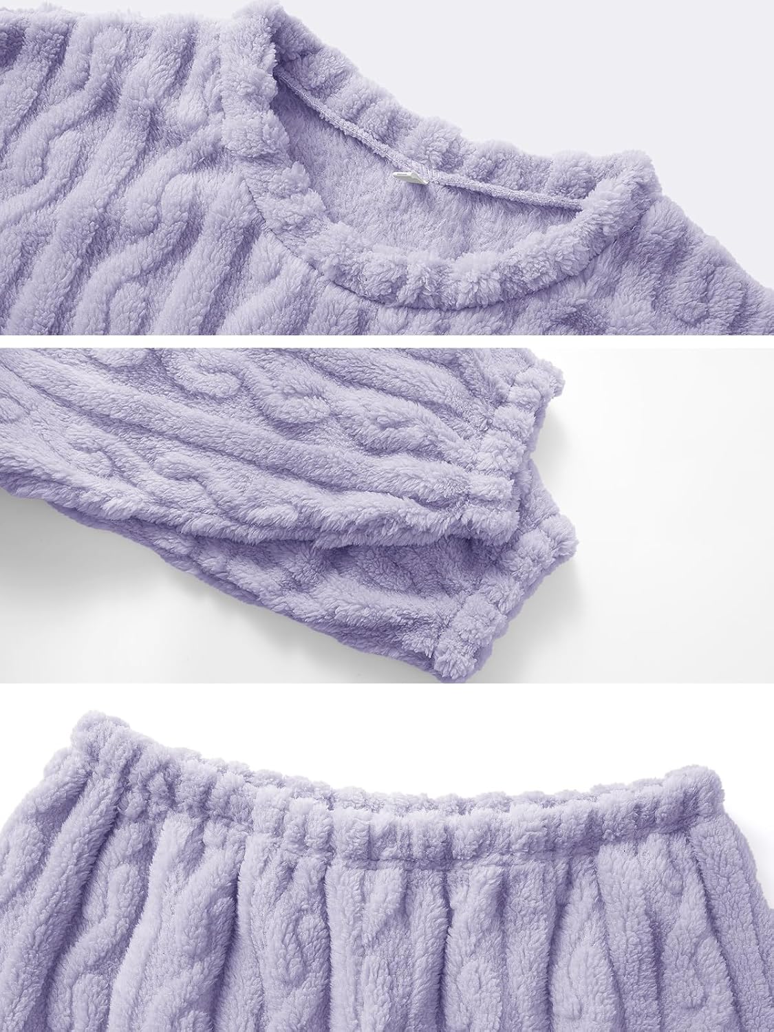Pajamas for Women Sets Soft Comfy Fluffy Pajama Fleece Pullover Ribbed Pjs Warm Plush Lounge Sleepwear 2 Piece - Image 5