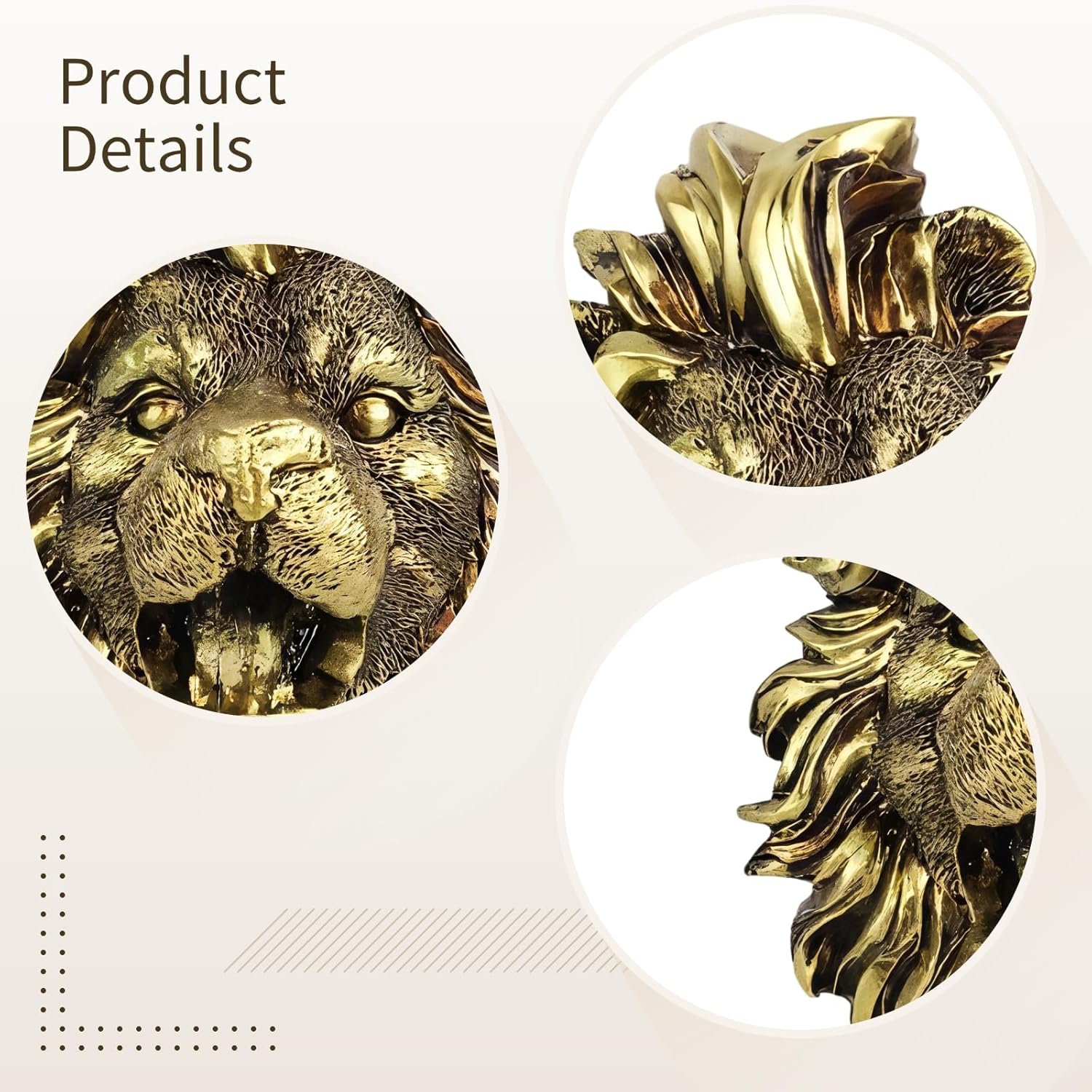 Decorative Lion Head Fountain Sprayer - Resin Water Nozzle for Outdoor Garden, Wall, Pool, and Pond - Handcrafted, Weather-Resistant, Simple to Install