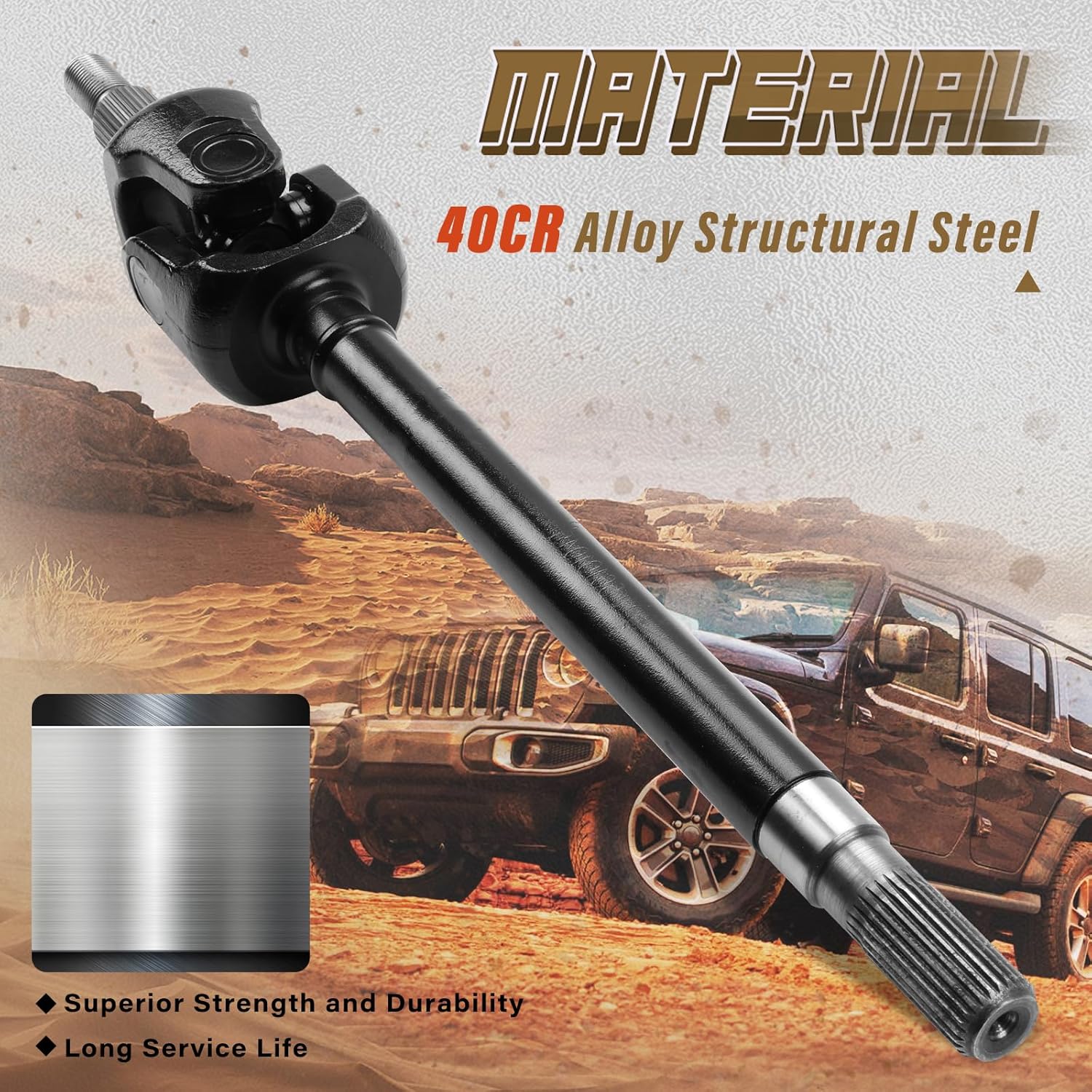 Front Passenger Side Axle Shaft Fit For 2018- Jeep Wrangler Sahara JL D30# 68397156AA, 10124514