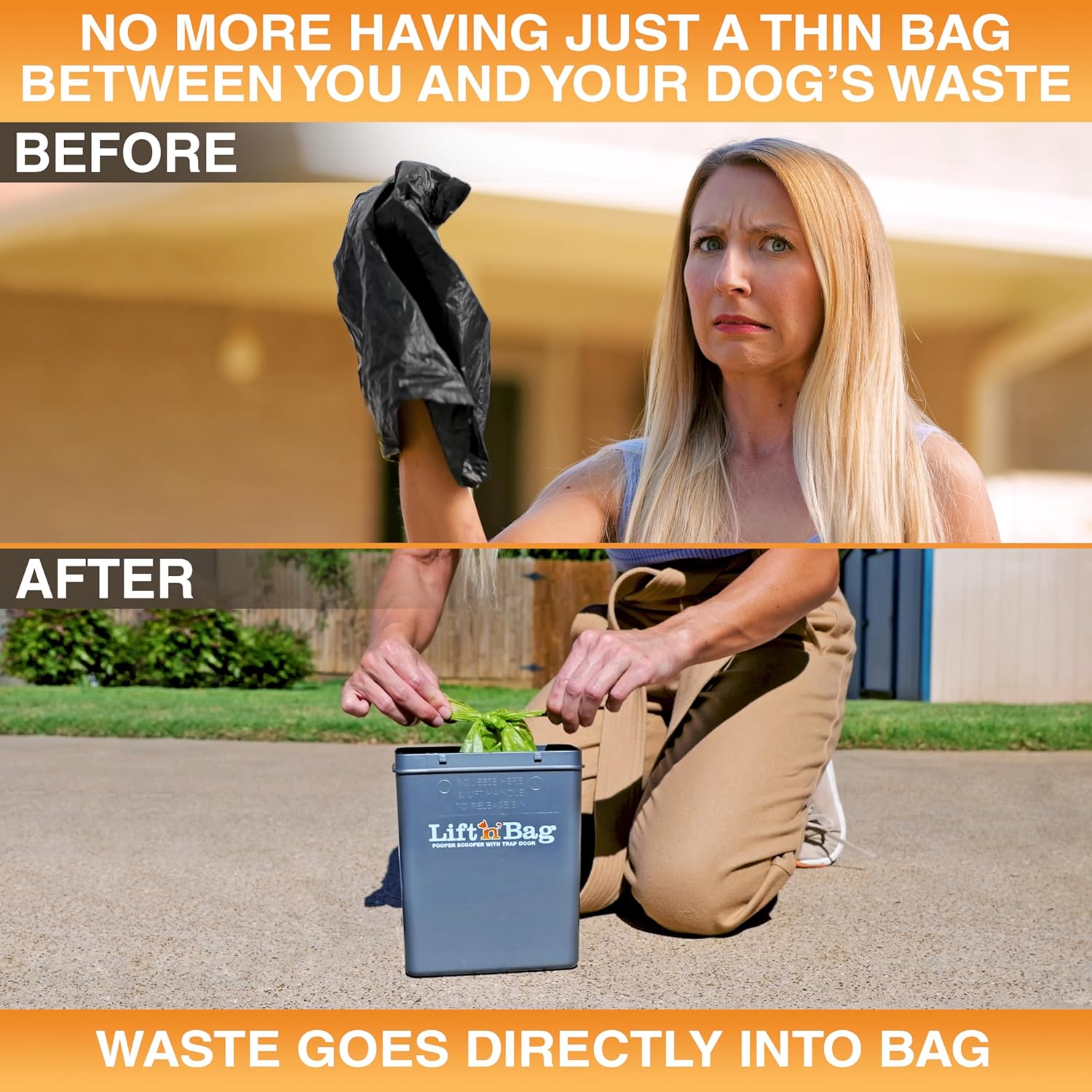 Neater Pet Brands Lift N’ Bag 2.0 Dog Pooper Scooper with Bag Attachment for Small to Large Dogs, New & Improved Design, 195 Refill Bags, Heavy Duty Dog Poop Scooper for Yard & Walks, One-Hand Use