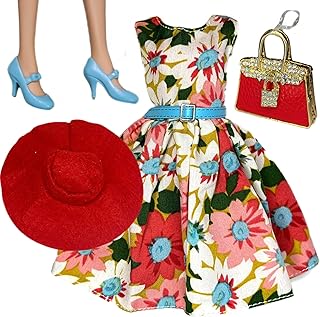 Eledoll Fashion Pack Clothes Set for 12 inch Doll Summer in Paris II Floral Dress Set