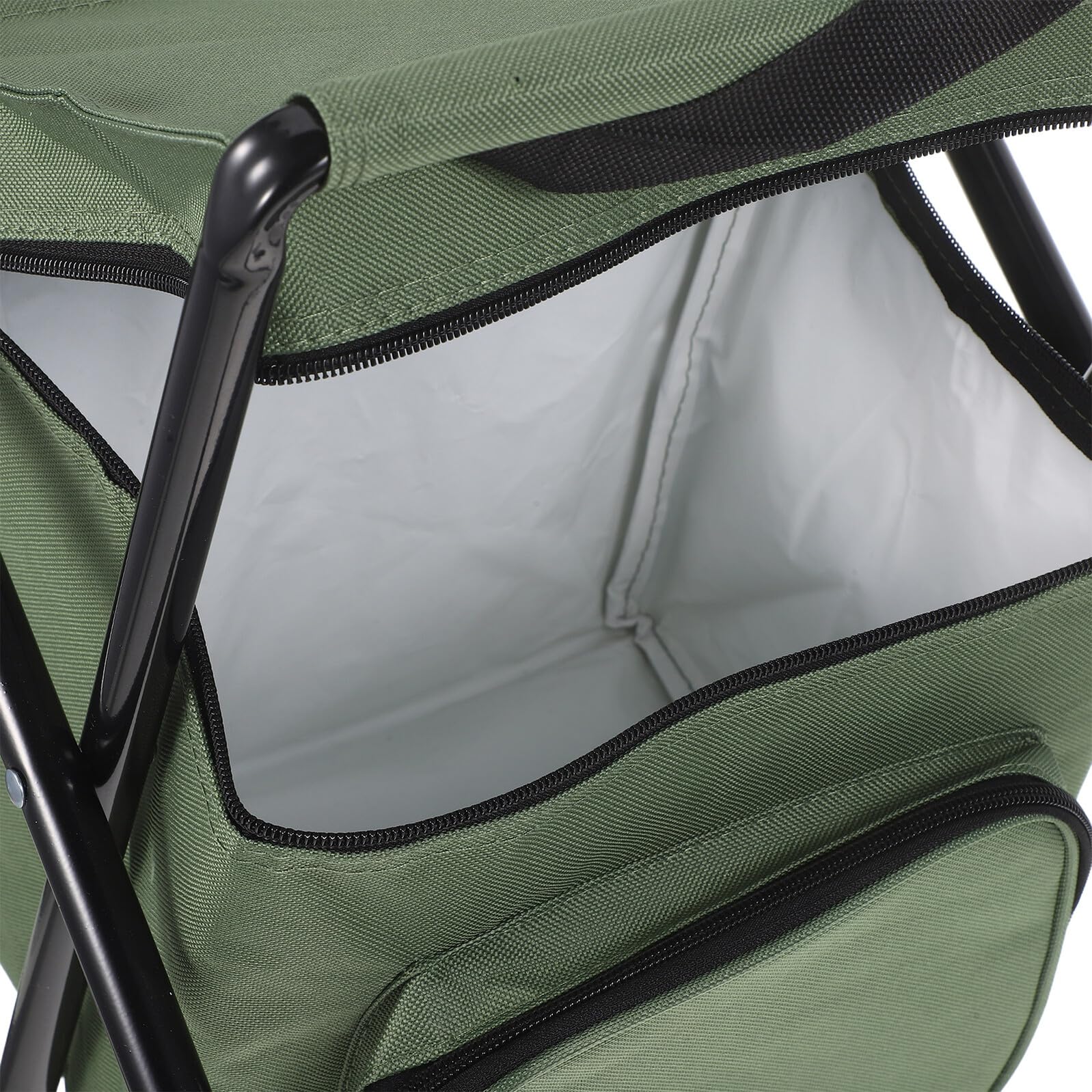 Sedia Portatile da Escursionismo Pieghevole con Schienale e Borsa Termica Integrata Sgabello Leggero da Pesca per Campeggio Picnic e Attività All’Aperto Trasporto Compatto e