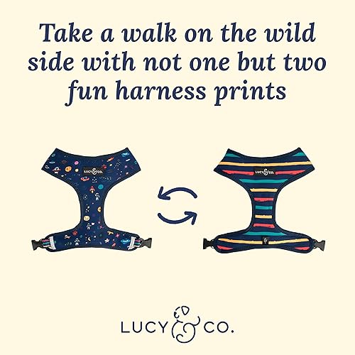 Miniatura 3 de Lucy & Co. Arnés reversible para perros pequeños, medianos, grandes y extragrandes Acojinado, ajustable, para pastor alemán, pug, bulldog francés,