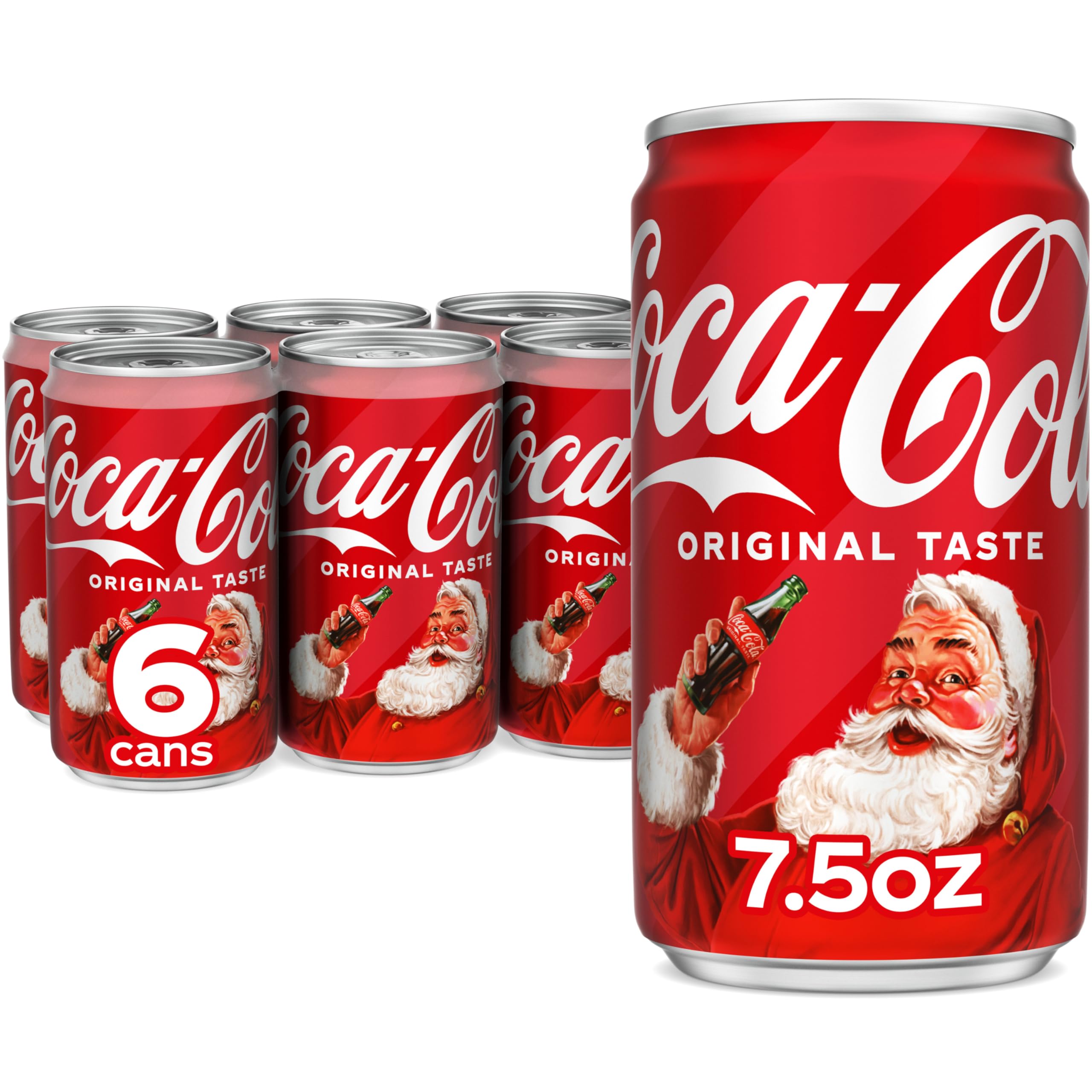 Coca-Cola Soda Soft Drinks, 7.5 fl oz, 6 Pack - Classic Cola Soft Drink, Mini Soda Cans