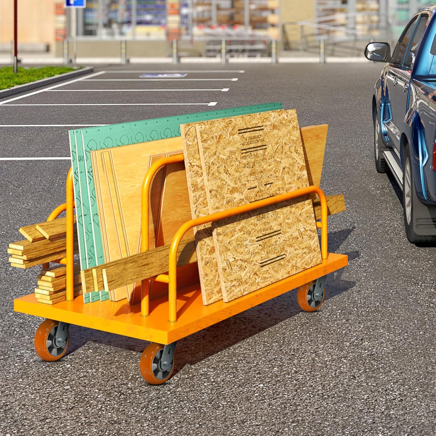 6" x 2" Industrial Caster Wheels, Aluminum Core Crowned Polyurethane Wheel, Heavy Duty Caster Load 1250lbs, Perfect for Moving Heavy Industrial Equipment(2 Pack Rigid)