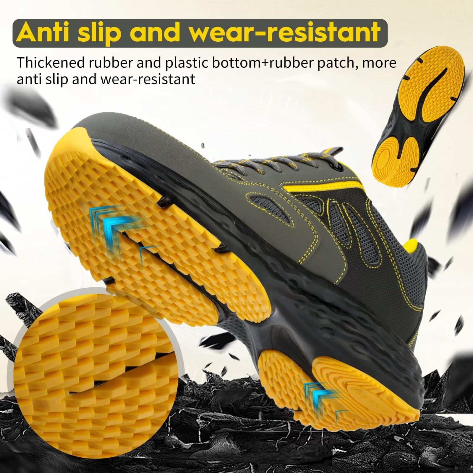 Scarpe Antinfortunistiche Uomo Donna Scarpe da Lavoro Leggero Comode Traspiranti Punta in Plastica Antiscivolo Cucina