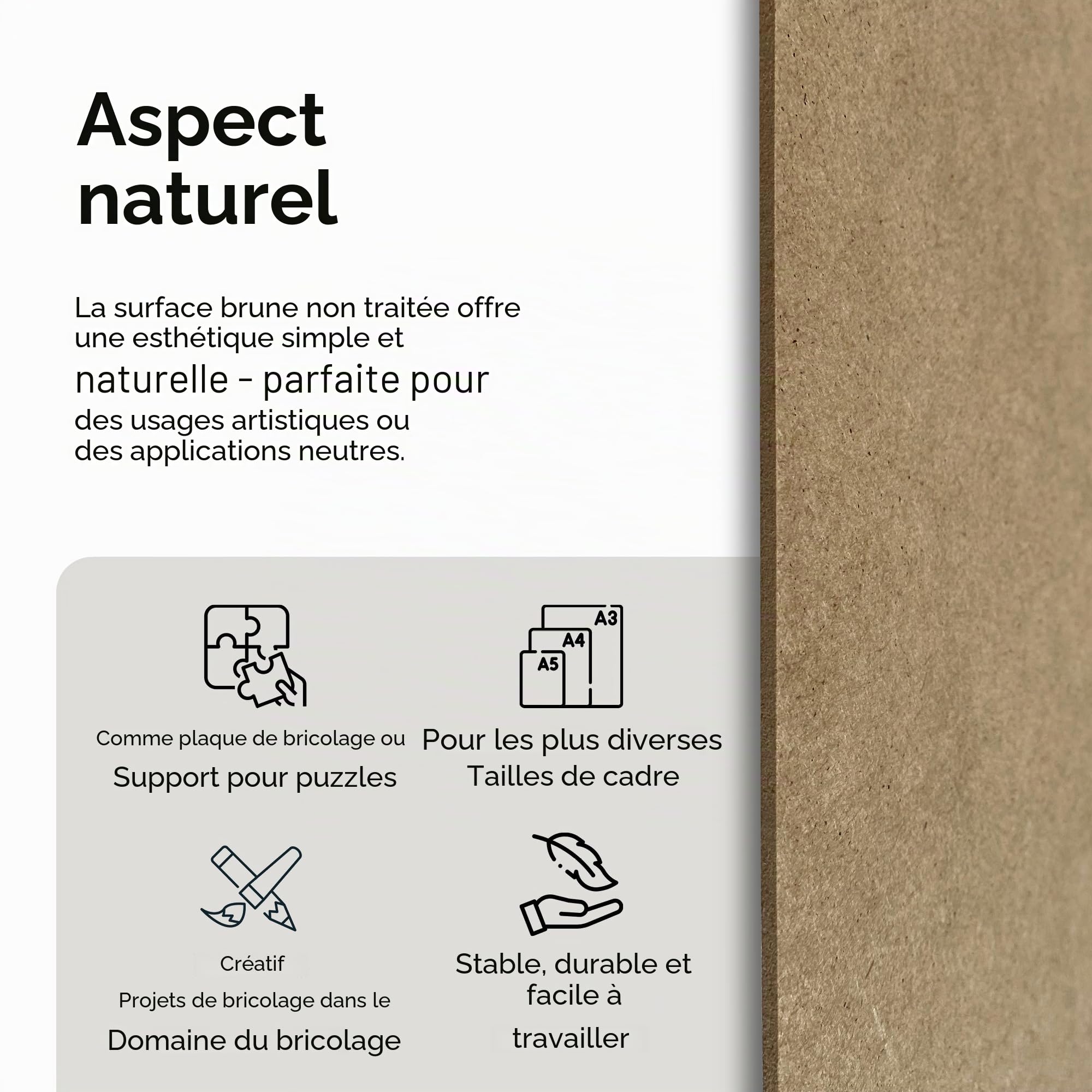 Lot de 10 panneaux MDF de 2 mm d'épaisseur - Panneaux de particules pressés pour habiller des armoires, des parois arrière et des cadres photo - Plaque en bois fin pour la construction et le bricolage