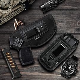 ELVO 2 Pack Universal IWB Gun Holster for Concealed Carry, Inside The Waistband Pistols Holsters, Fits All Firearms S&W M&P Shield 9/40 Taurus PT111 G2 Sig Sauer P320 Glock 17 19 26 27 42 43, Right