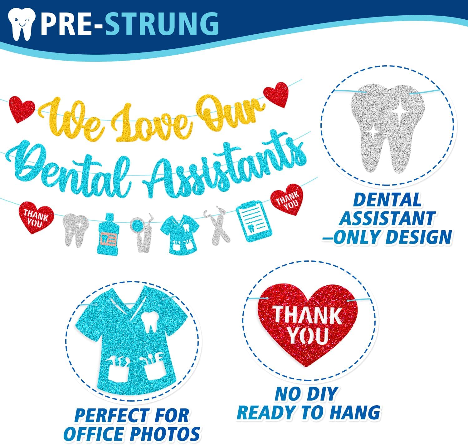 We Love Our Dental Assistants Banner Dental Assistant Week Party Decorations for Celebrate Dentist Office Assistant Appreciation Week Party Supplies