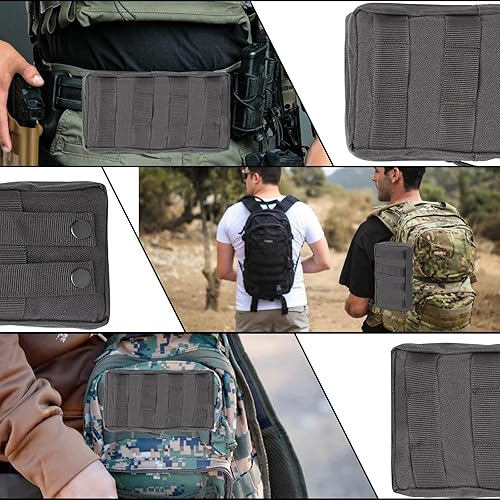 Miniatura 6 de Paquete de 2 bolsas tácticas Molle resistentes al agua, compactas EDC para la cintura, equipo táctico para herramientas y ayuda, color negro