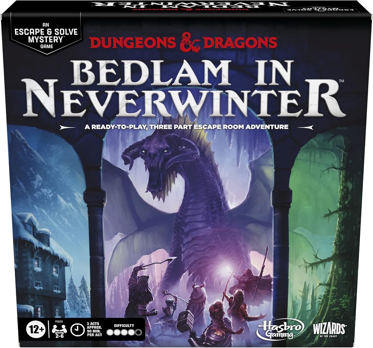Dungeons & Dragons: Bedlam in Neverwinter Juego de mesa, Escape Room, juegos de estrategia cooperativa para mayores de 12 años, de 2 a 6 jugadores, 3 actos aprox. 90 minutos cada uno (exclusivo de Amazon)
