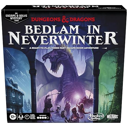 Hasbro Gaming Dungeons & Dragons: Bedlam en Neverwinter Juego de Tablero, Escape Room, Juegos de Estrategia Cooperativos para Edades 12+, 2-6 Jugadores, 3 Actos Aprox. 90 Minutos Cada Uno (Exclusivo de Amazon)