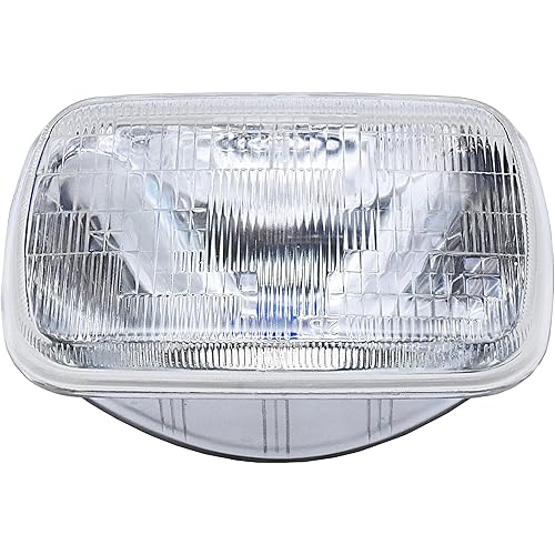 JEEFHO H6054 Super Vision Crystal Headlight, Halogen Sealed Beam Headlight, (7“square,200mm), Replaces# H6054