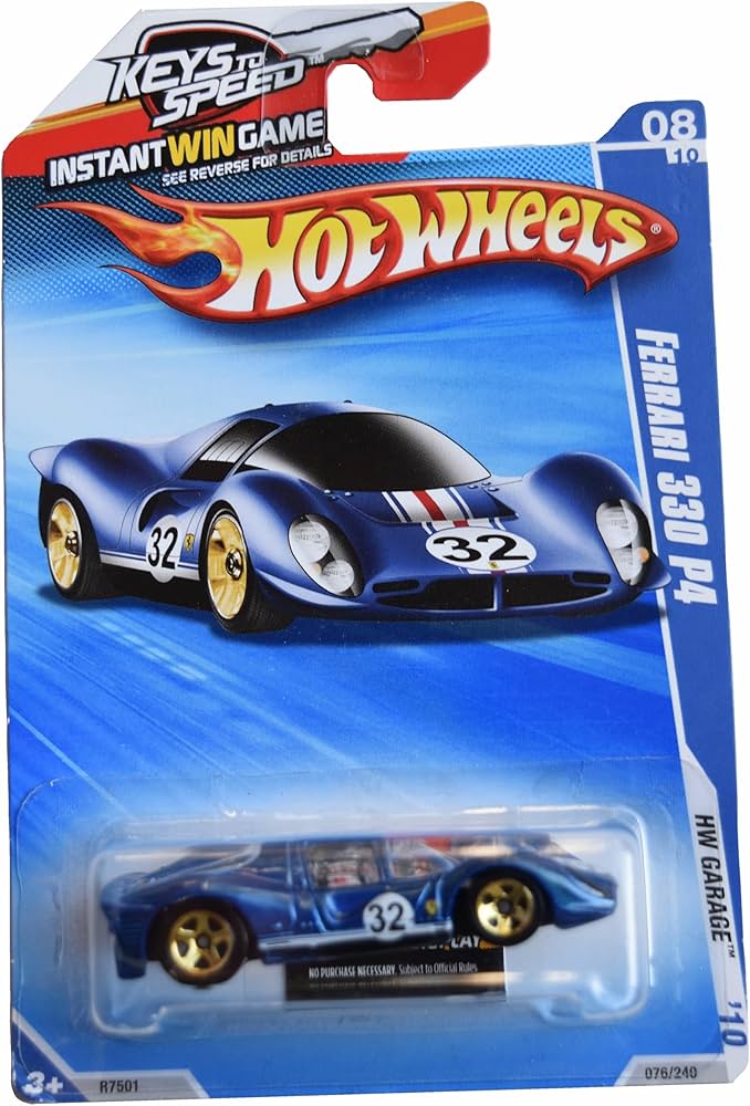 Amazon.com: Hot Wheels Ferrari 330 P4, HW Garage '10 8/10 [Blue