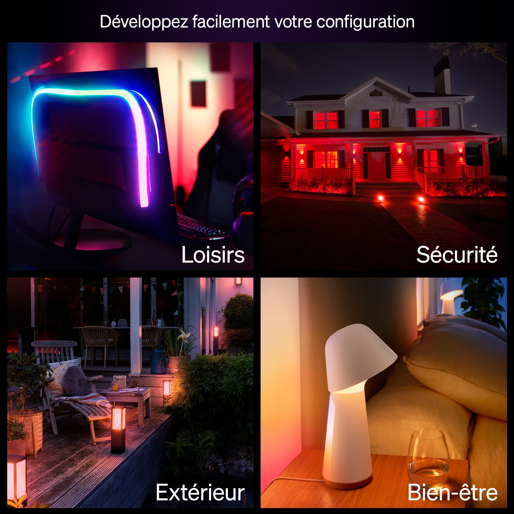 Philips Hue Essential Kit de démarrage avec Bridge+3 ampoules connectées GU10 Essential + Smart Button, WACA, 2200-6500 K, variable, Ampoule connectée compatible Alexa, Google Assistant, Apple Home