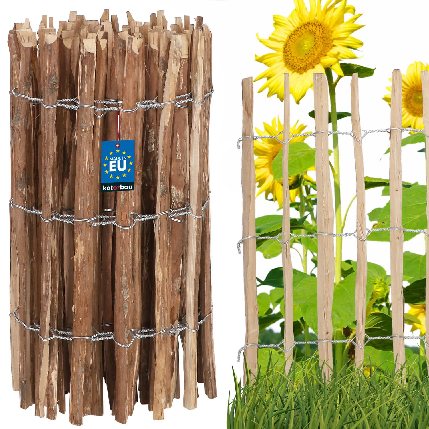 KOTARBAU® Staccionata in Legno per Giardino, Recinzione Legno 0,7 x 5 m