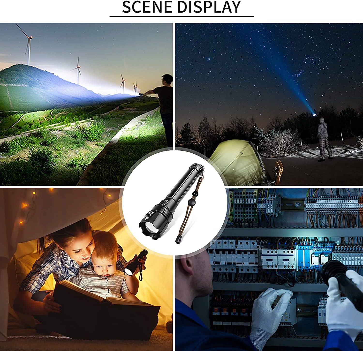 Flashlight Waterproof Rechargeable Searchlight Emergency Photo