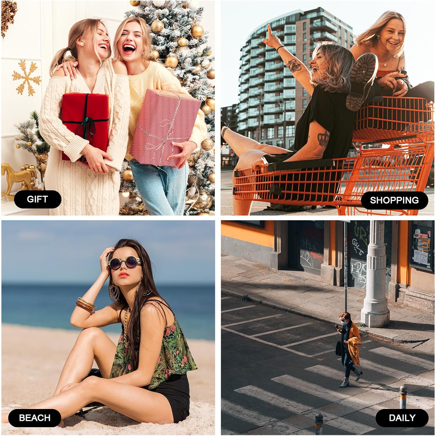 Straw Beach Bag for Women Summer Woven Tote Bag Packable Straw Purses and Handbags for Vacation Holiday - Image 6