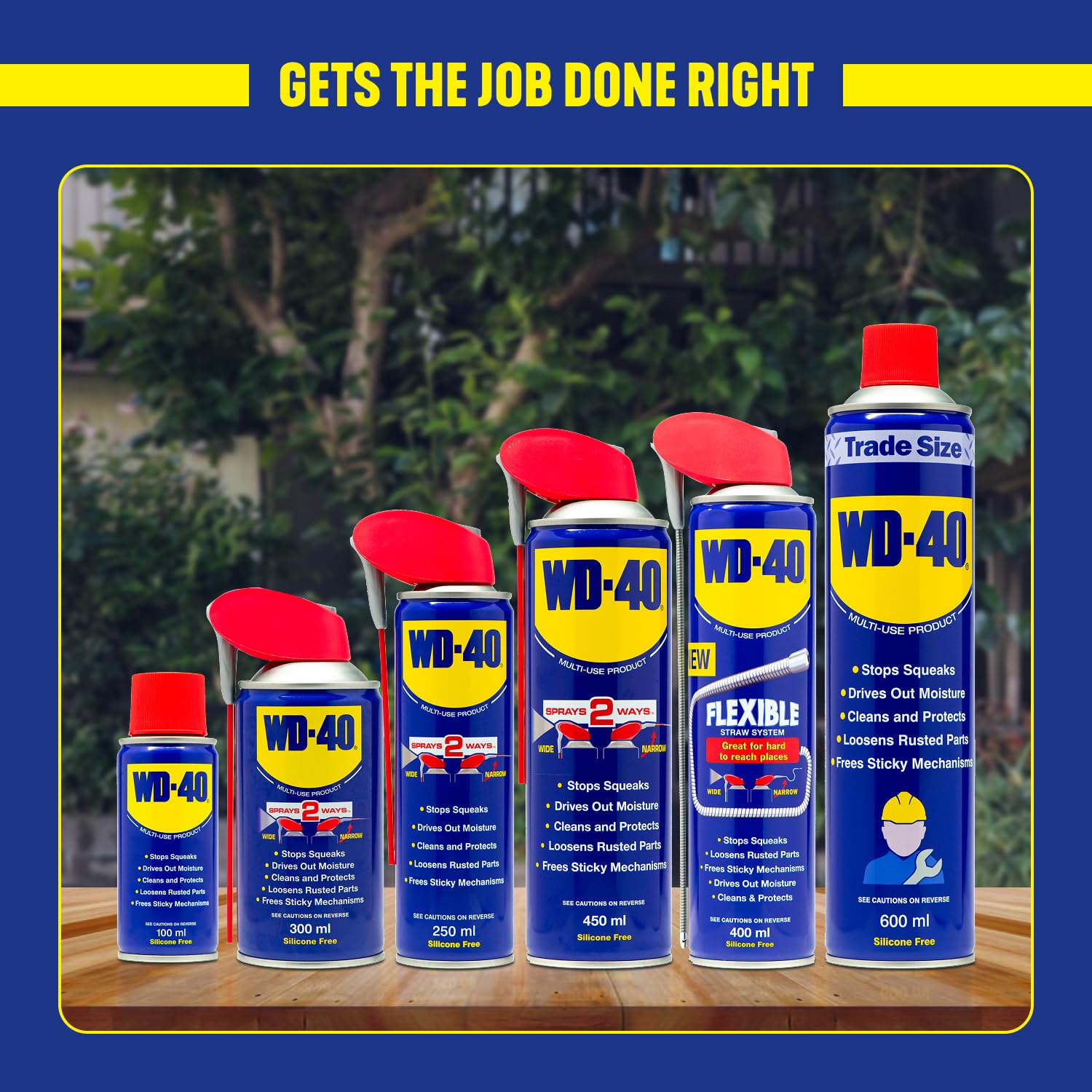 WD-40 Cannuccia in metallo flessibile prodotto multiuso (6 x 400 ml)