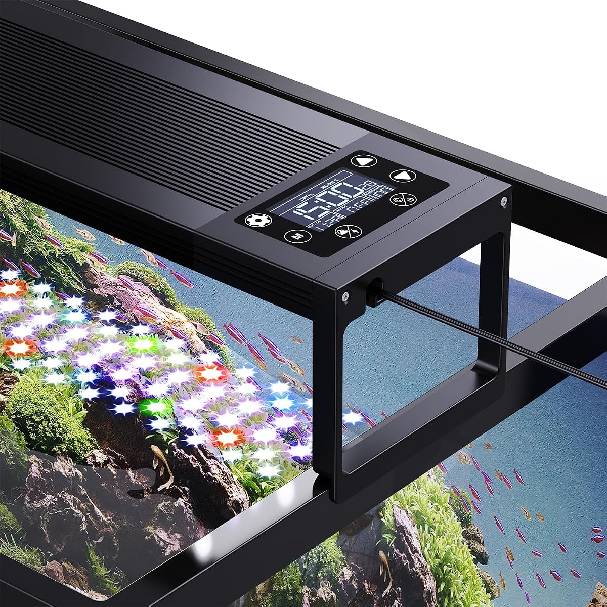 24/7 LED Aquarium Light for Fish Tank Plant with Timer, 48-54 Inch | Fish Tank Light for Plants, Auto On Off with Timer, 9 Colors, Adjustable Brightness, Daylight & Moonlight, DIY and Weather