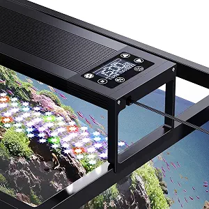 SEAOURA 24/7 LED Aquarium Light for 48-54 Inch Fish Tanks, 84W with Timer, 9 Colors, Adjustable Brightness, Daylight & Moonlight, Weather Modes