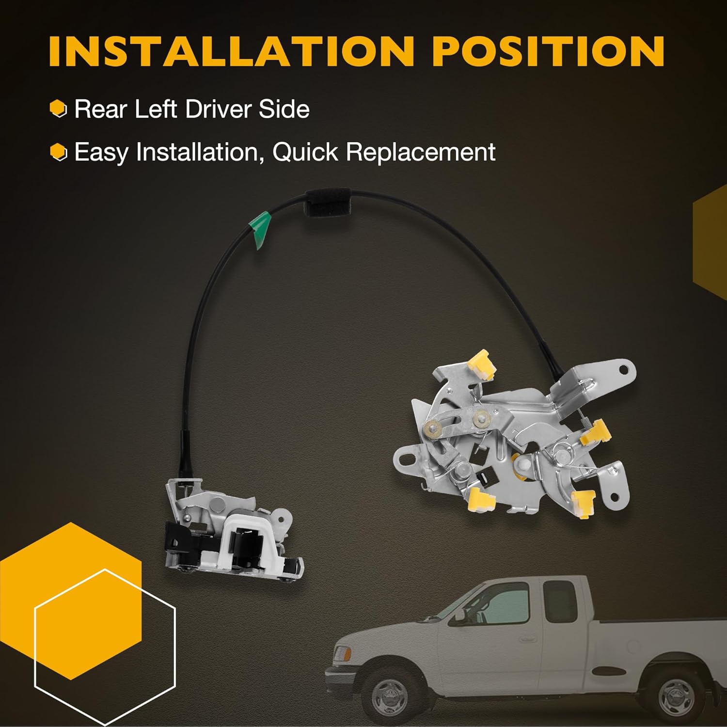 6L3Z18264A01C Rear Door Lower Lock Latch Actuator Left Driver Side, Compatible with 1997-2003 Ford F-150/04 F-150 Heritage / 97-99 F-250, Repalces 6L3Z-18264A01-C