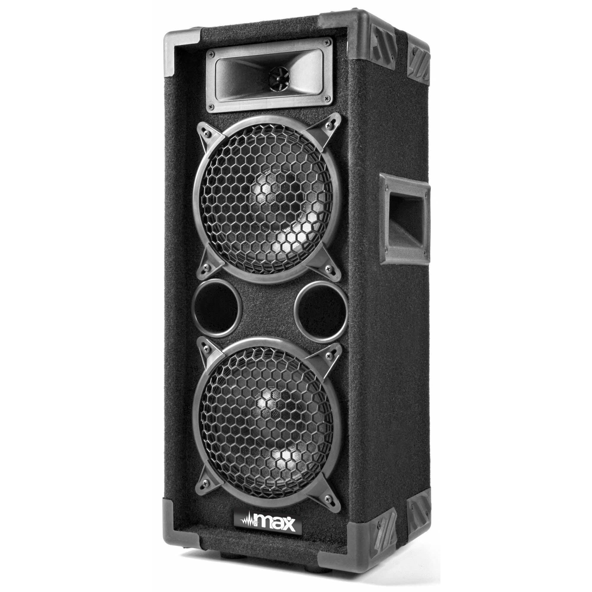 Fenton Kit DJ Max26 2 Enceintes avec Amplificateur - 1200 Watts, avec Fonction Bluetooth et Lecteur MP3, Télécommande Incluse, Câbles Fournis, Idéal pour Les DJs Débutants