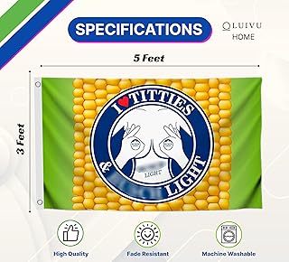 3x5 Ft I Love Titties & Polyester Light Single Sided Flag with 2 Grommets - Man Cave Corn Beer Flags - LGBT Titties Flag - Funny Tapestry Cool Wall Flags for Decor College Dorm Room Guys or Outdoor