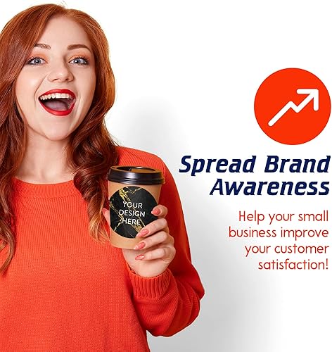 Vista 700 de DayStar Custom Signs & Design - 100 adhesivos de vinilo personalizables, con texto, imagen, diseño y logotipo; adhesivos para logotipo de embalaje