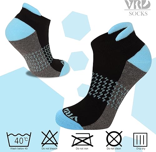 Miniatura 7 de VRD Womens Ankle Socks, Bamboo Rayon 6-Pairs Athletic Running Low Cut Socks With Tab