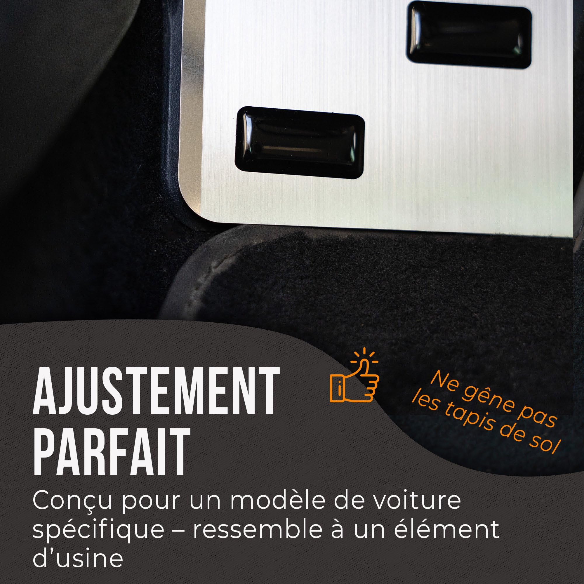 CHROMEMASTER Repose-pied Conducteur en Acier Inoxydable – Plaque Antidérapante, Sans Perçage, Compatible avec Ford Tourneo Connect 2013-2022 ; Accessoire auto : Plaque Talon de Protection & Décorative