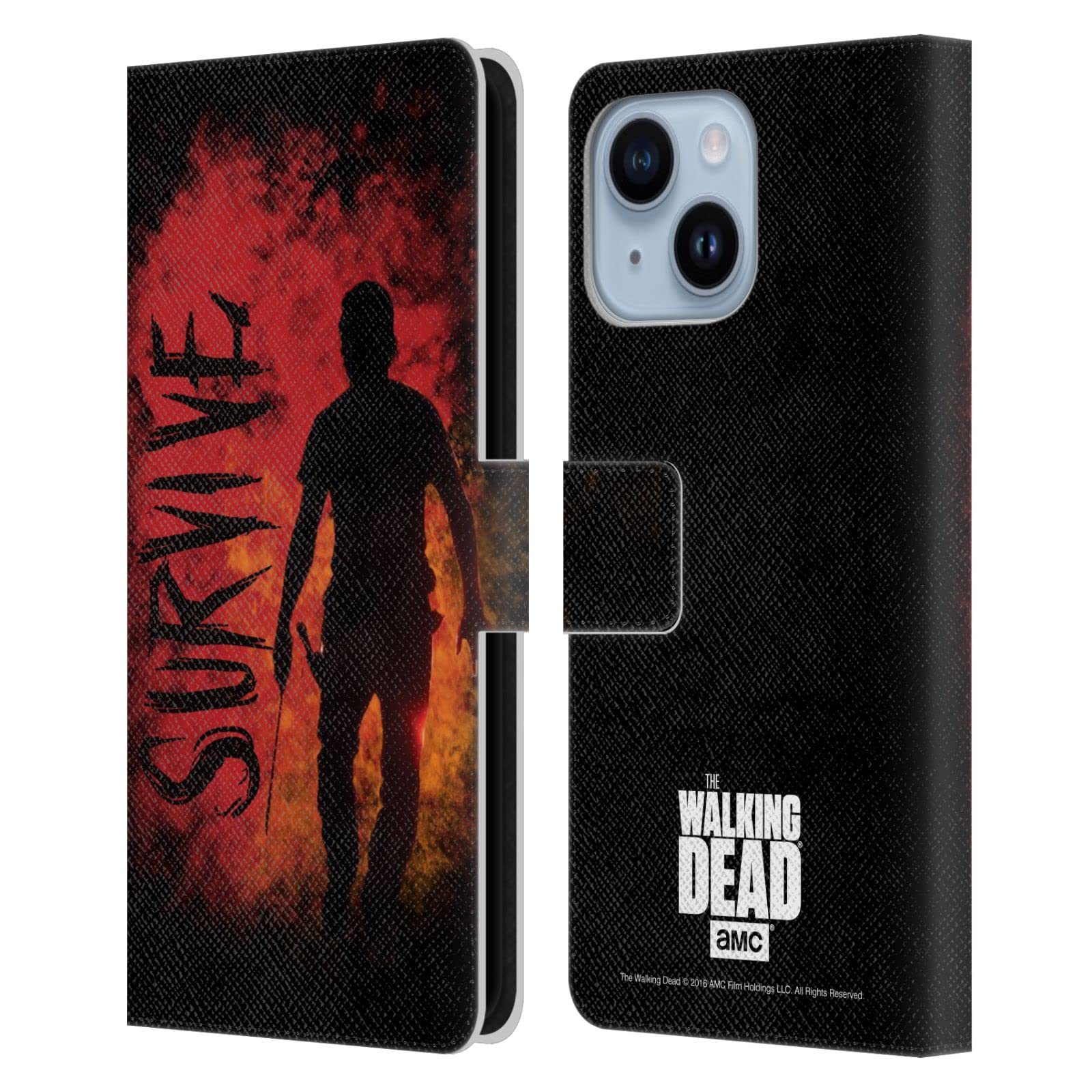 Étui Walking Dead iPhone 14 Plus Head Case Designs housse portefeuille en cuir Rick Machette - 7