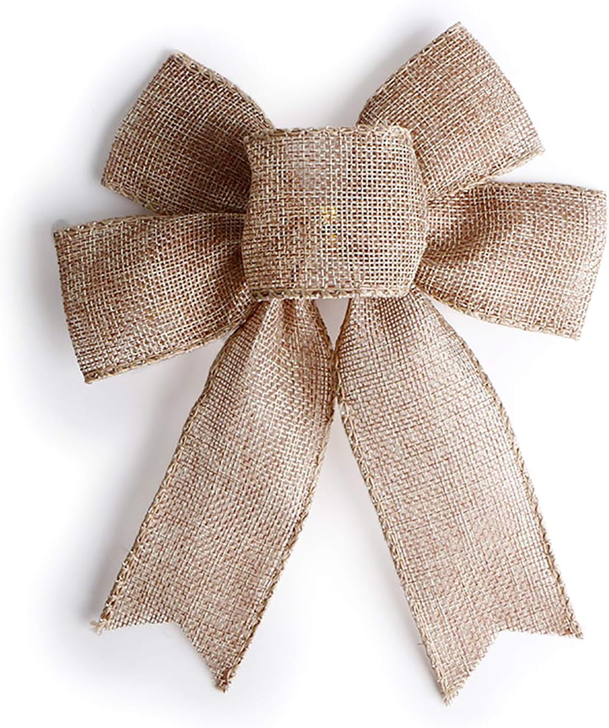 Samanter Rustic Jute Bows Burlap Wreaths Bows Christmas Tree Topper for Wedding Holiday Birthday Party Decoration 8”x7”