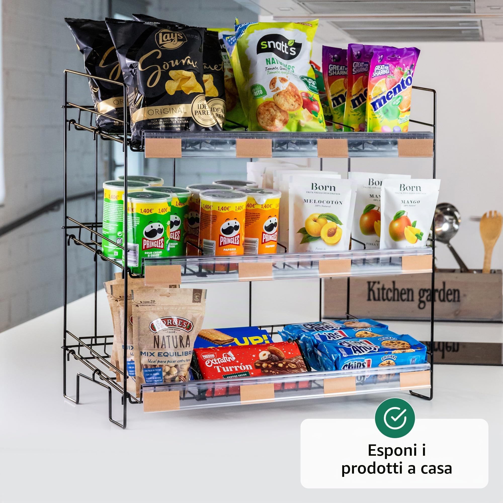 ODOXIA Espositore Per Caramelle | Espositore Per Snack Da Banco | Scaffale Per Snack E Patatine Per Negozio | Espositore Da Banco Caramelle Per Negozio, Ufficio E Molto Altro