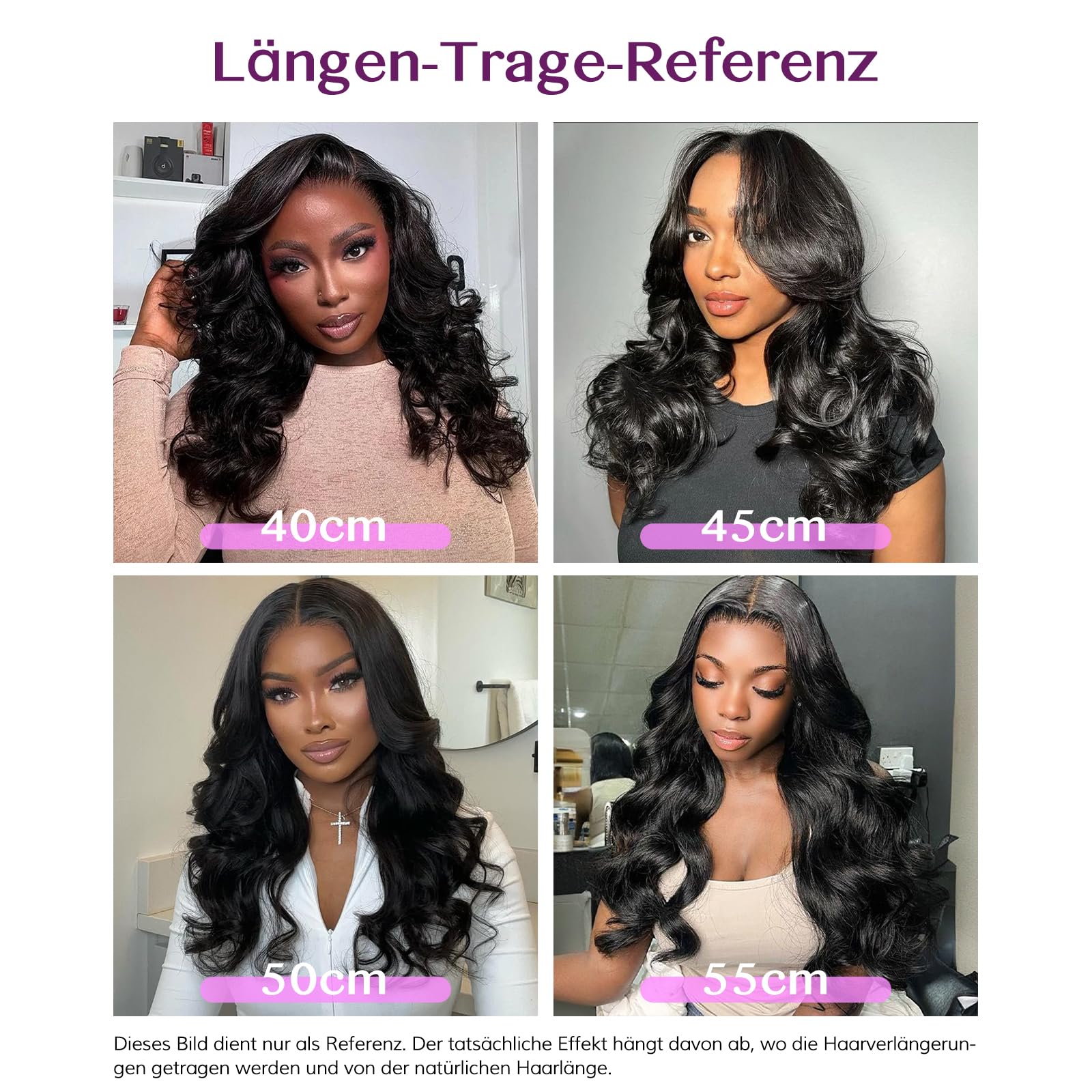 IDN BEAUTY Nahtlose Clip-In-Haarverlängerung Echthaar gewellt 110 g 7 Stück natürliches schwarzes unbehandeltes Echthaar nahtlose Clip-Ins für schwarze Frauen unsichtbarer Rand 35 cm(14 Zoll)