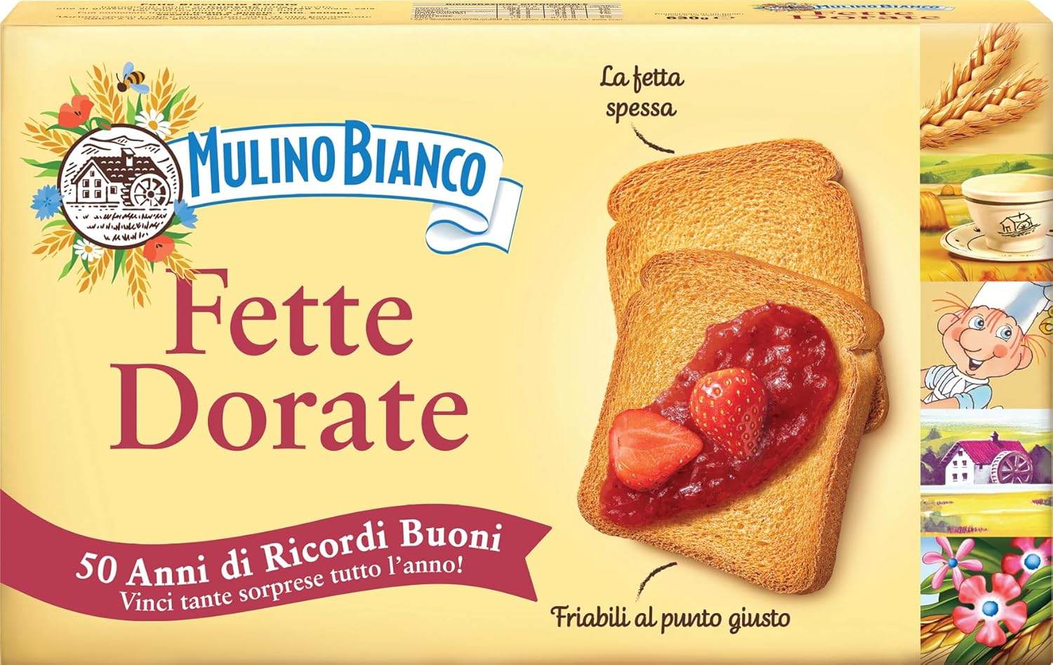 Mulino Bianco Fette Biscottate Le Dorate 72 Fette 630g - Rusks Golden - Made In Italy