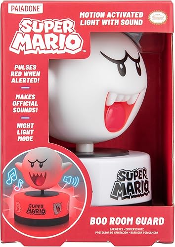 Miniatura 5 de Paladone Super Mario Boo - Protector de habitación con sensor de movimiento y luz nocturna, lámpara LED oficial de Nintendo y alarma de seguridad