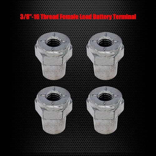Miniatura 3 de Ampper Adaptador de poste de batería hembra de 38"-16 roscas, terminales de poste de carga de batería para extensión de perno de 38", paquete de 4