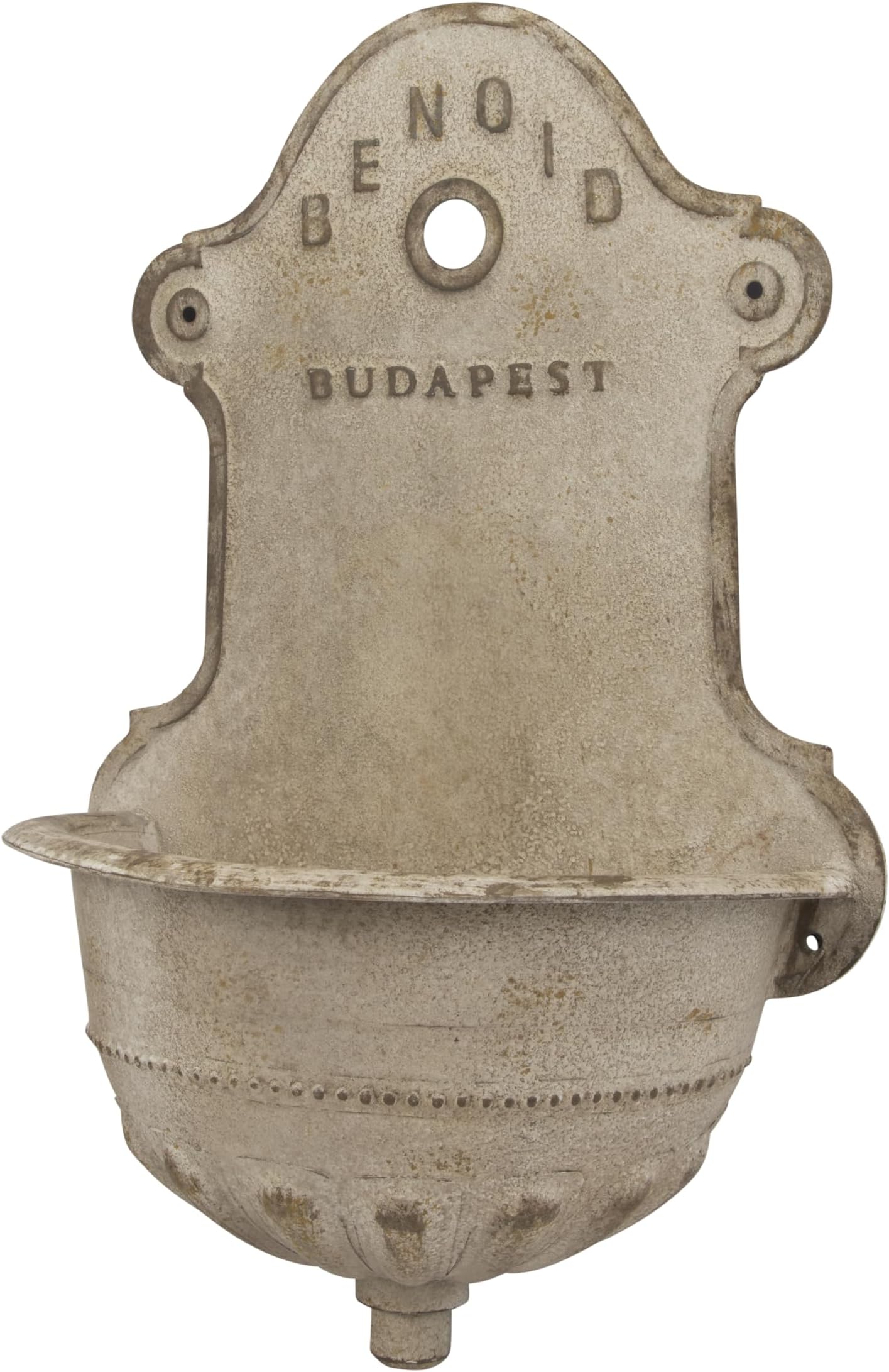 Creative Co-Op Vintage Reproduction Iron Wall Planter, Distressed Cream