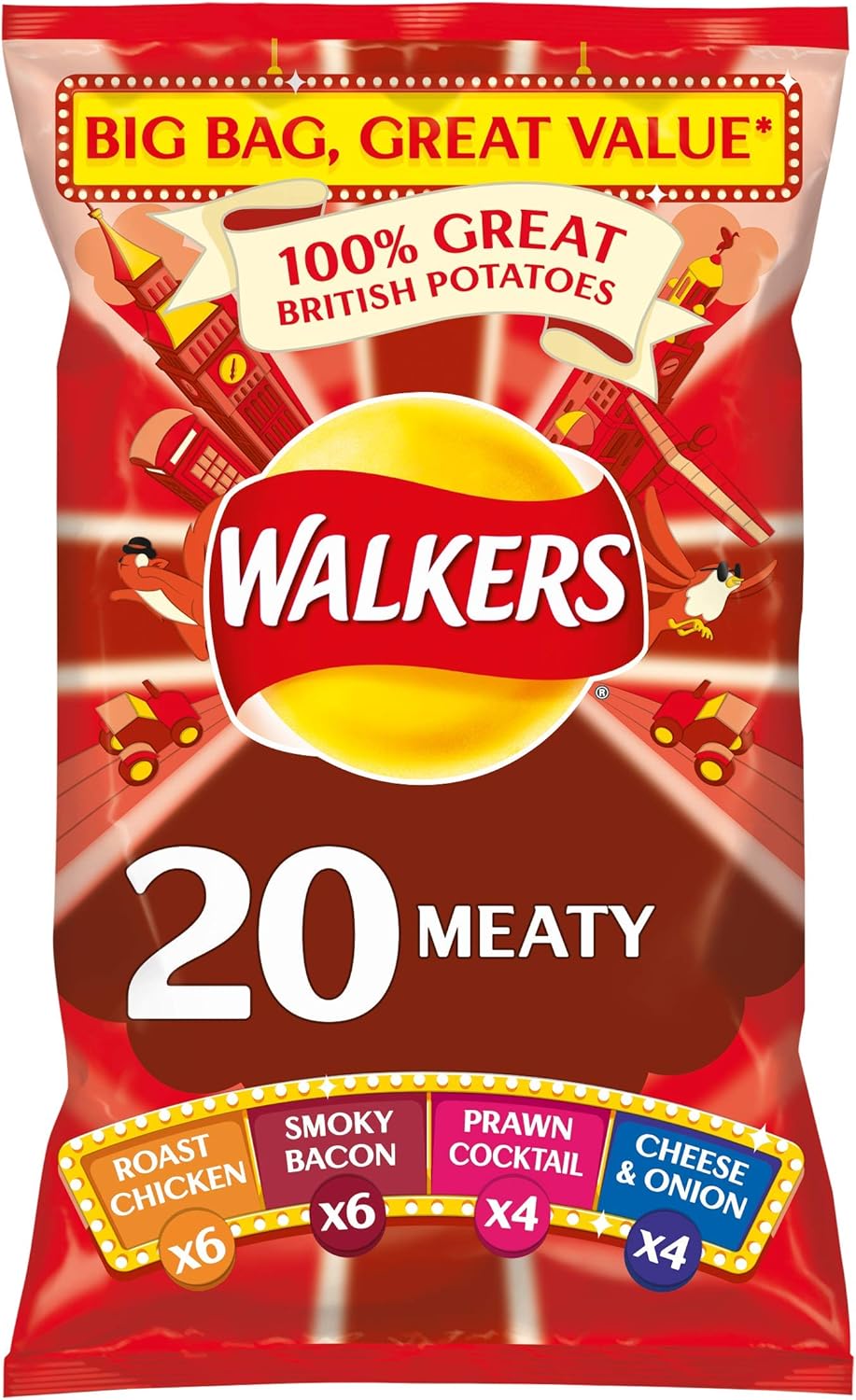 Walkers Meaty Multipack Crisps, 20 x 25 g Amazon.co.uk Grocery