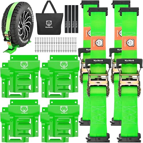 UTV Wheel Chock Tie Down Kit 4,500lb Break Strength 4Pack