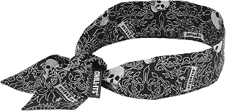 Ergodyne unisex-adult Chill-Its 6700 Evaporative Cooling Bandana, Skulls, One Size