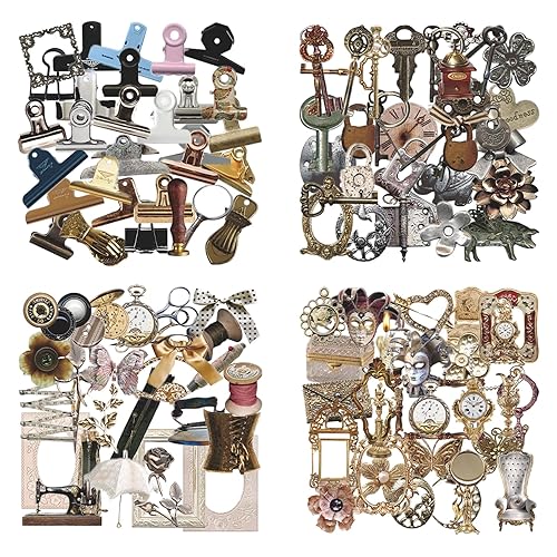 120 Pcs Vintage Scrapbooking Supplies for Junk Journal, Creative DIY Journaling Kit, Thick Cardstock Ephemera Paper for Decoration and Collage