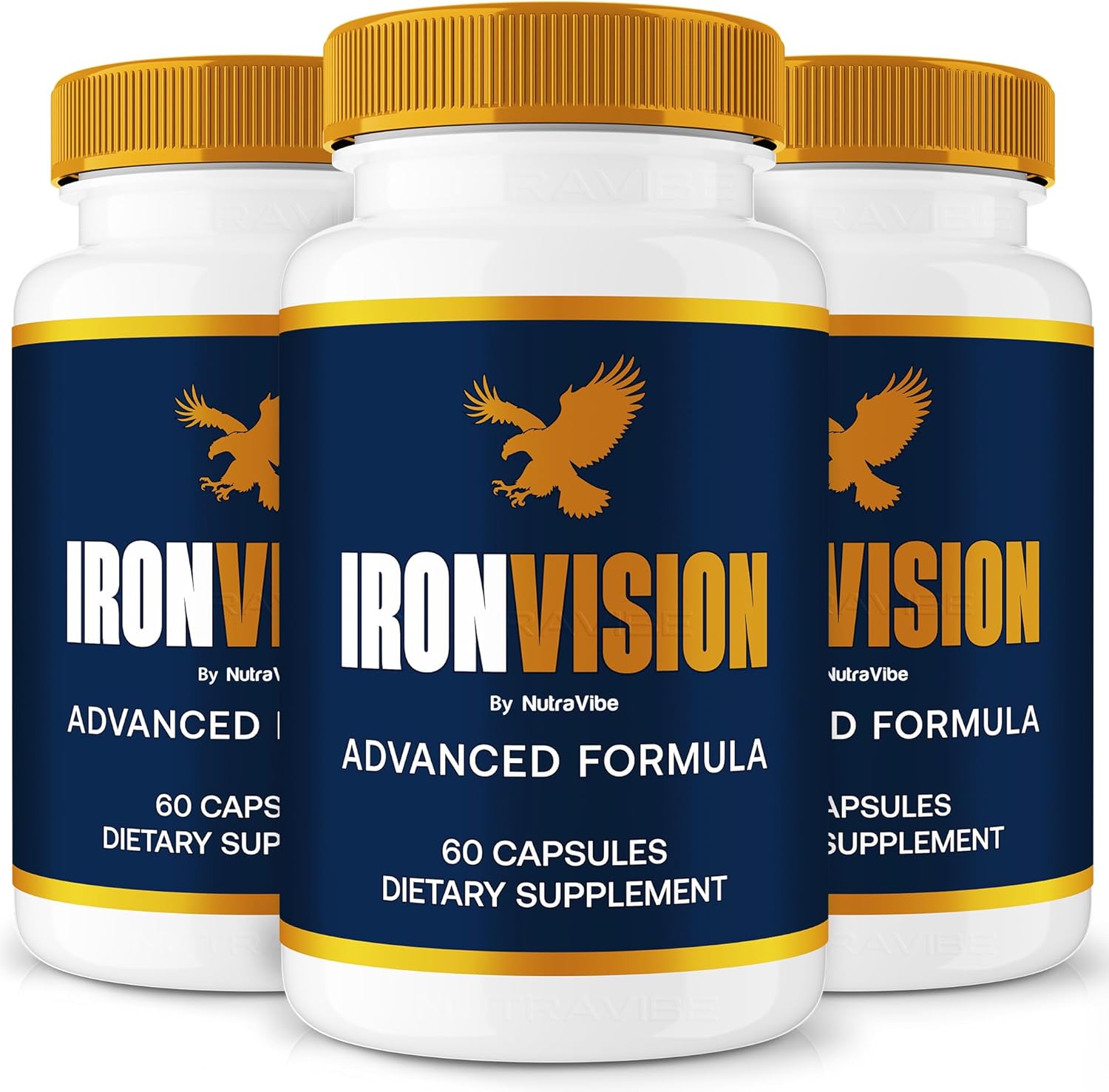 (3 Pack) Iron Vision Capsules – IronVision Premium Eye Health Supplement | Natural Ingredients for Clear, Healthy Eyes, Comfort & Vision Support | Easy-to-Take Pills, Non-Habit Forming (180 Capsules)