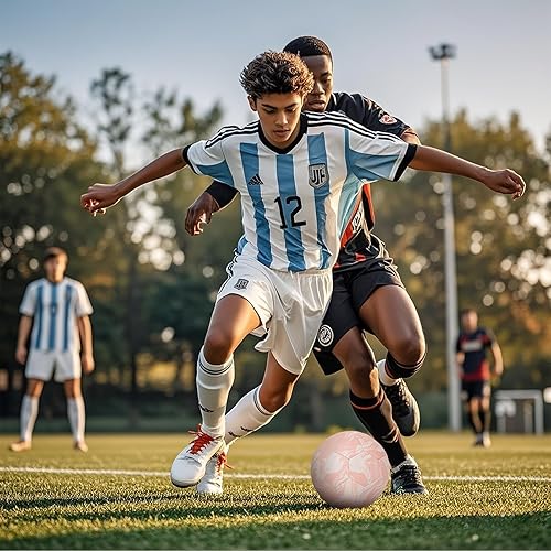 Miniatura 6 de Kuangmi Balón de fútbol, pelota de partido de tamaño oficial 5, jugadores de fútbol para jóvenes, adolescentes y adultos, entrenamiento deportivo al