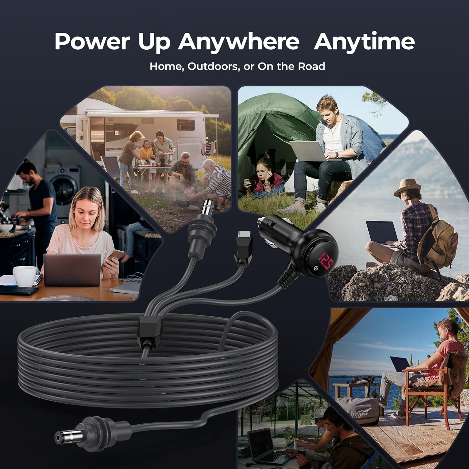 Starlink Mini 3 in 1 Cable 10FT, [Upgraded 100W Stable Power] USB C to DC, Car Charger & DC to DC Replacement Power Cord, IP65 Waterproof Starlink Mini Accessories Compatible with Starlink Mini Dish
