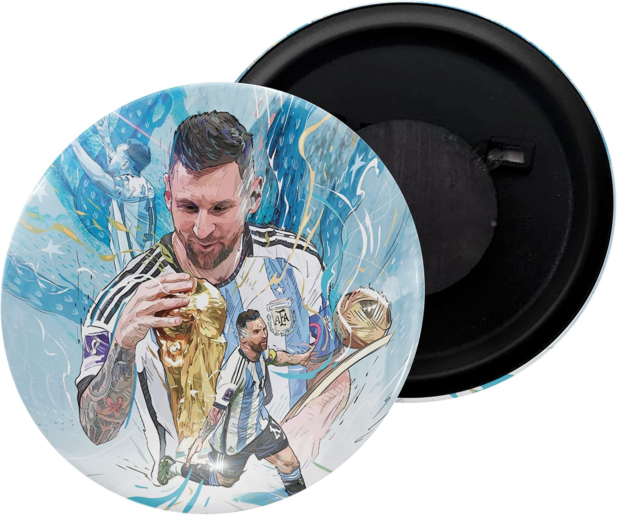 dhcraftsdhcrafts Fridge Magnet Football Lionel Messi D1 Glossy Finish Design Pack of 1 (58mm)