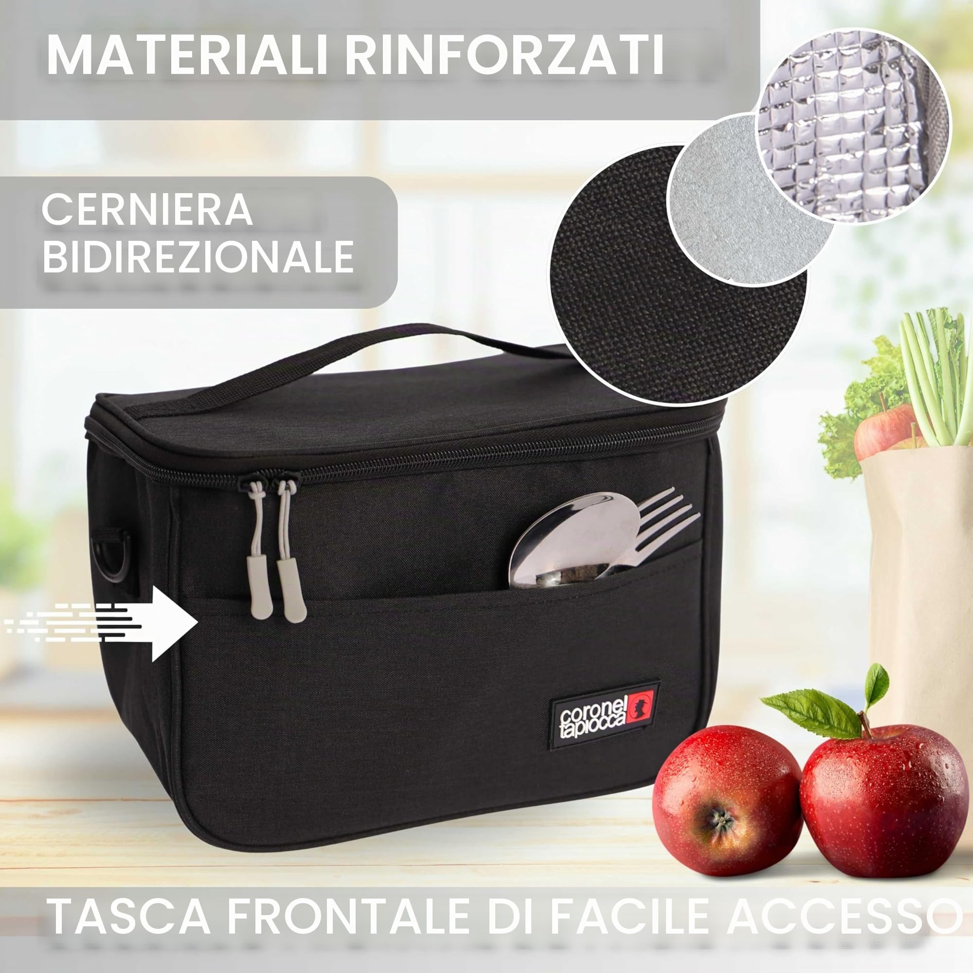 Coronel Lunch Bag Termica Piccola - Borsa Porta Pranzo per Ufficio Viaggio Picnic Scuola