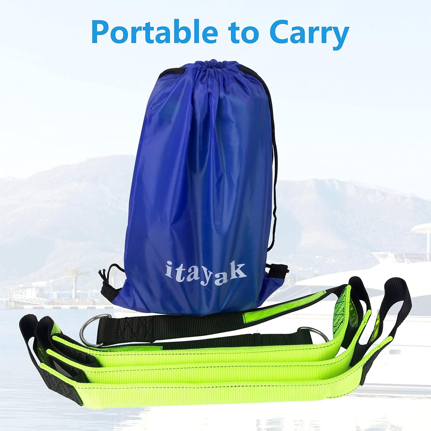 itayak 3 Step Boat Rope Ladder, Foldable Assist Boarding Outdoor Climbing Rope Ladder for Inflatable Boat, Pontoon Boat, Sailboat, Kayak, Motorboat, Canoeing